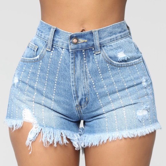 Fashion Nova Pants - Straight To The Point High Rise Denim Shorts